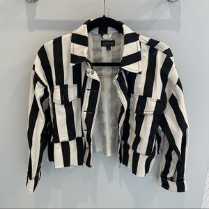 Topshop Denim Striped Jacket (shacket)